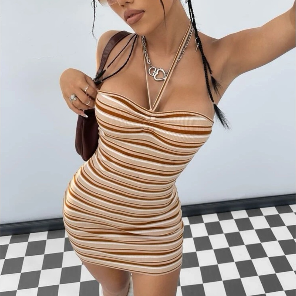 Striped mini dress
